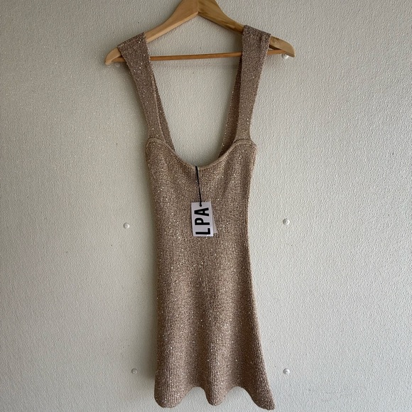 LPA Dresses & Skirts - LPA Sparkling Champagne Knit Mini Dress